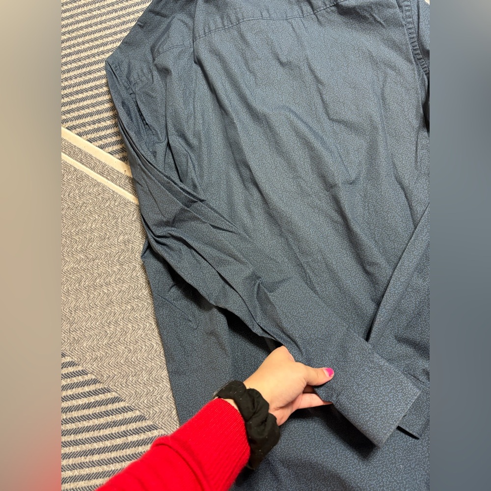 Calvin Klein Dark Blue Button Down Shirt - Picture 9 of 12